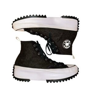 Converse Run Star Hike High Tops Black Ice Black Silver Platform Men’s Size 10.5